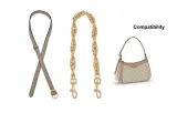 Ecru Strap Extender+Gold Button Chain Decorative Chain