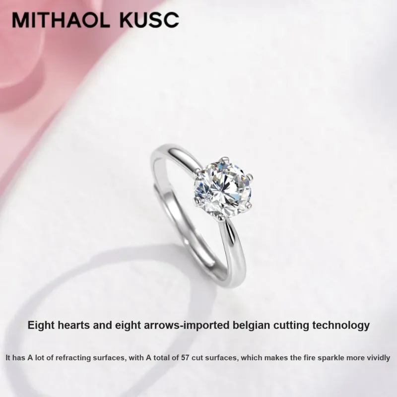 MITHAOL KUSC S925 Silver Moissanite Rings Women's-2