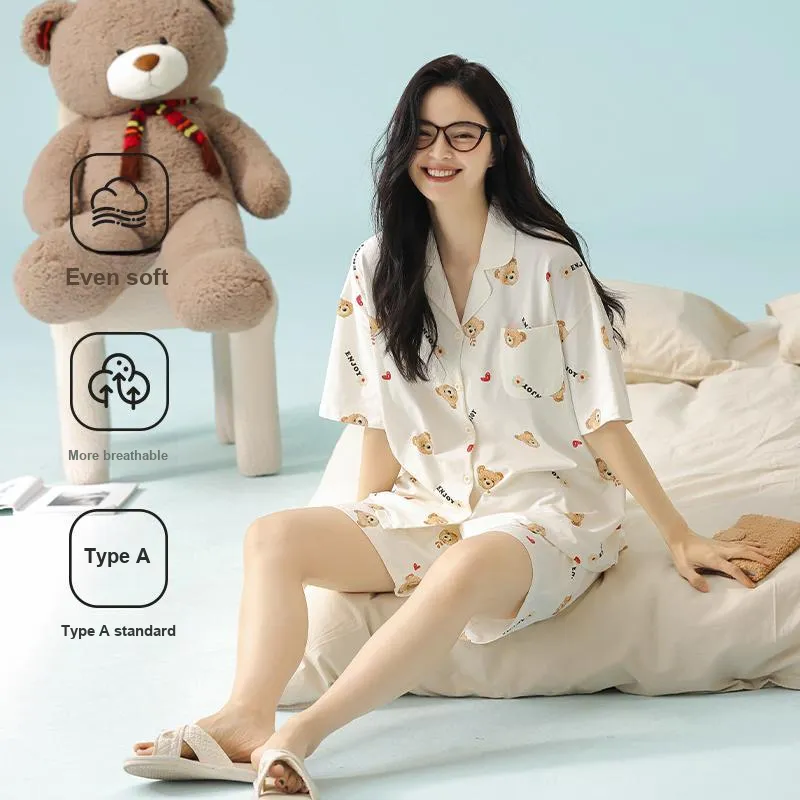 XIAFENYAN Pajama Set Women's Apricot-3
