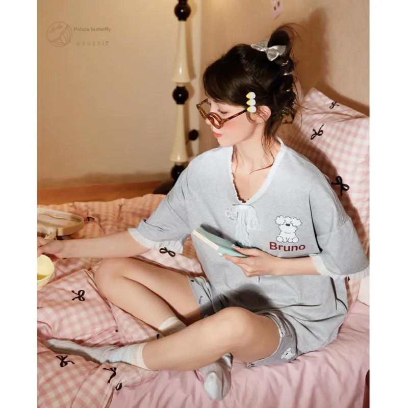 Gongdie x Miiiiichan Pajama Set Women's Gray-2