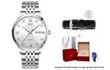 Natural White Dial Steel Band