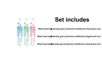 FAWNMUM Wide Head High Density Gum Protection Toothbrushes Cleaning 3 Pcs