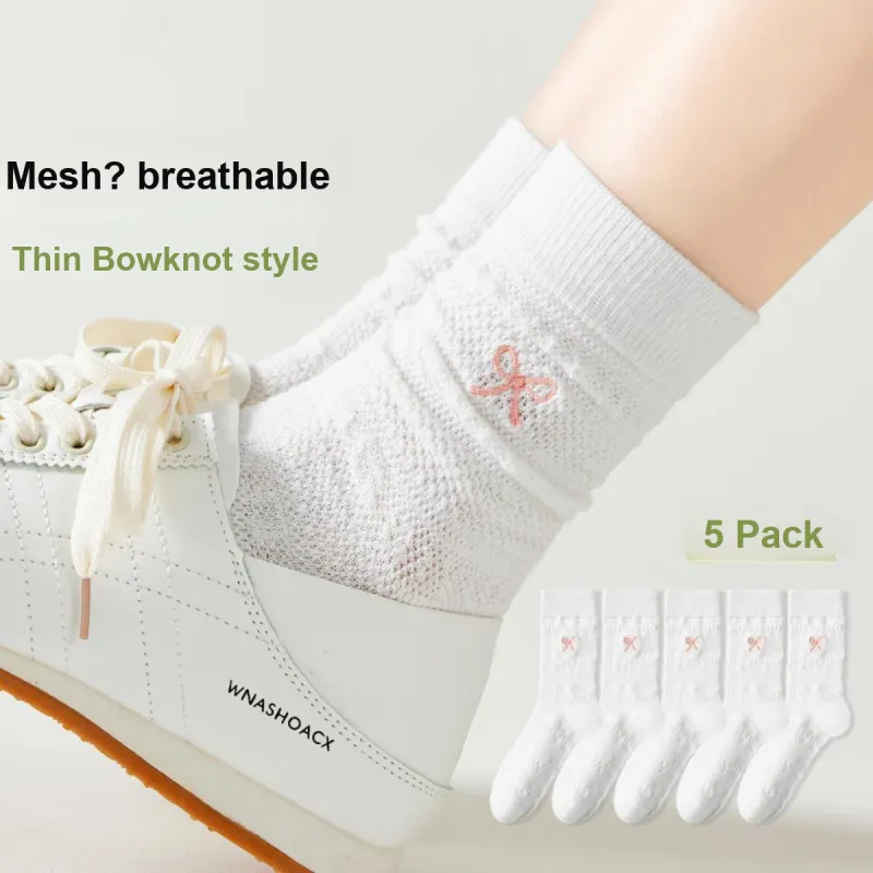 MIIOW Mid Calf Socks Women's 5 Pack-4
