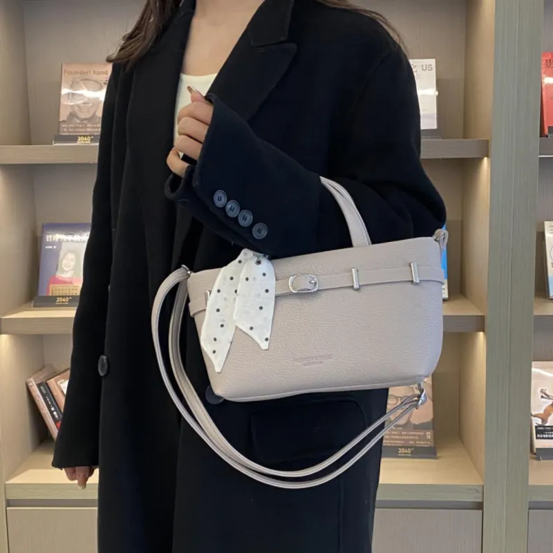 RIVMIND PU Handbag Women's White/Gray/Black/Apricot/Khaki/Coffee-7