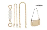 Gold-Tone (Pearl Extender Chain+Decorative Chain+Crossbody Chain)