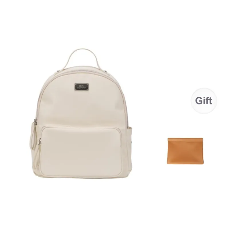 OMI PU Laptop Backpack Women's Black/Milk White/Khaki/Blue-2