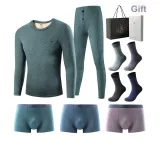 8-Piece Set Gift Box (1 Set of Wool & Linen Green Underwear+3 Pairs of Underpants+4 Pairs of Socks)