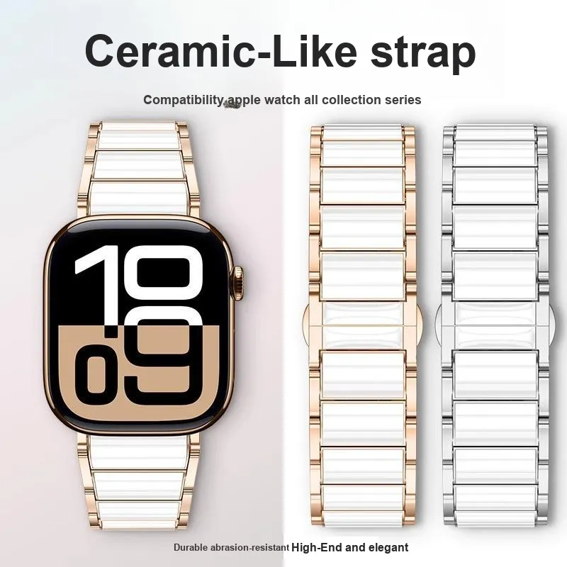 IBOANN Apple Compatibility Watch Band 15cm Ceramic, Stainless Steel Material-1