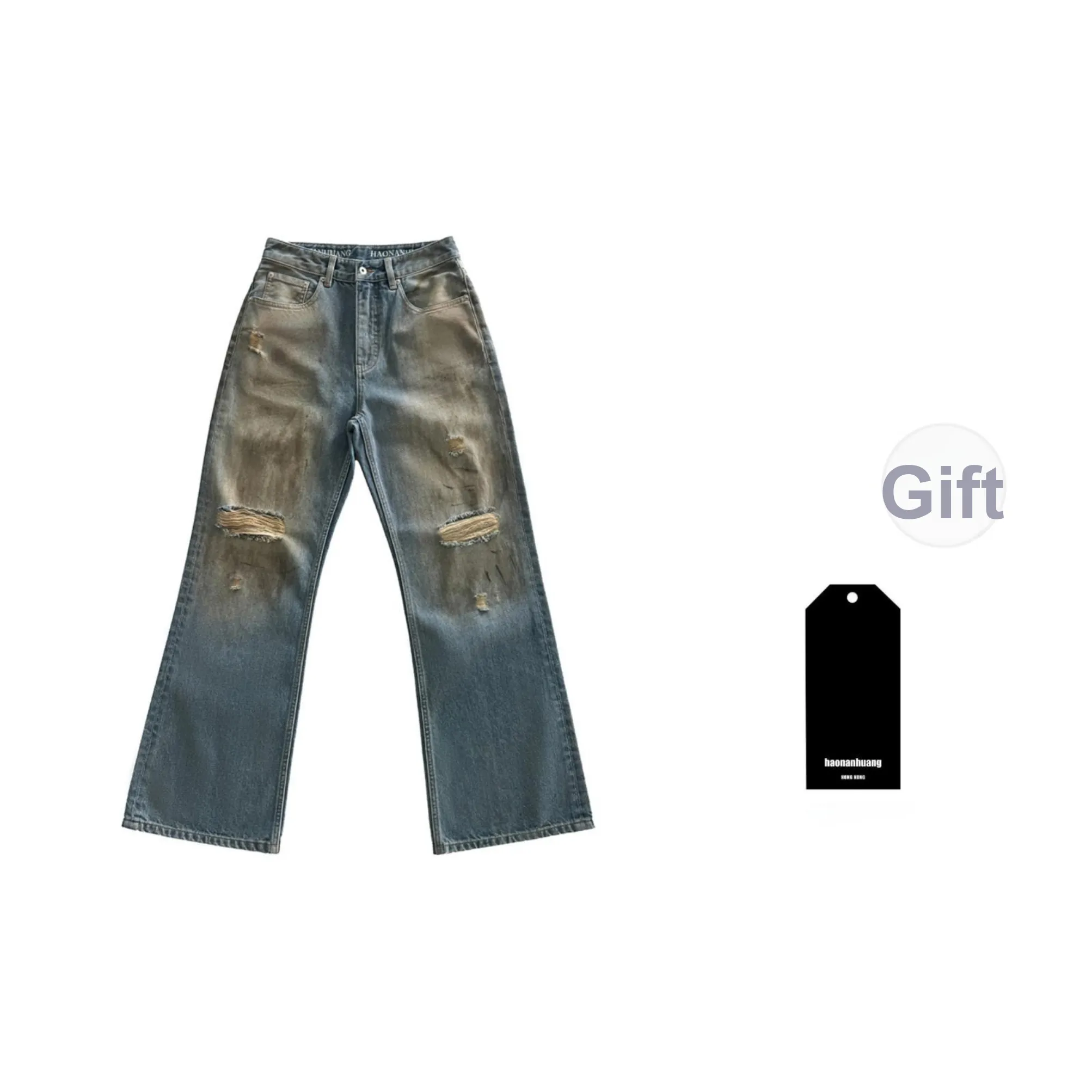 Haonanhuang Синие Унисекс Джинсы