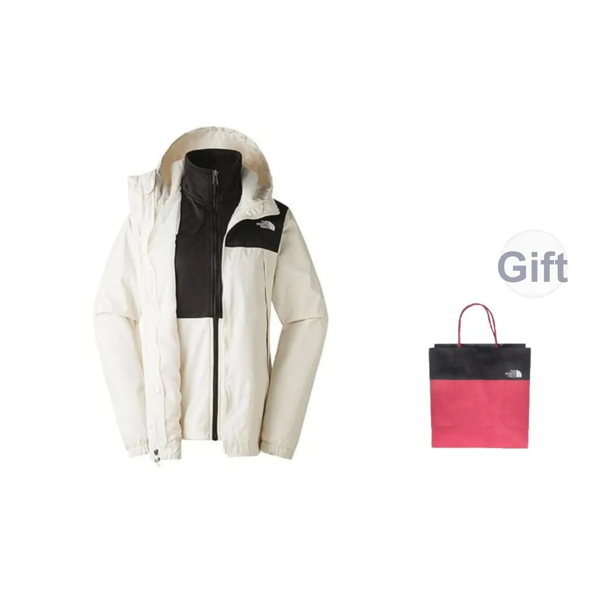 THE NORTH FACE Antora Hiking Waterproof And Windproof To Keep Warm Windbreaker Jacket Unisex Ecru