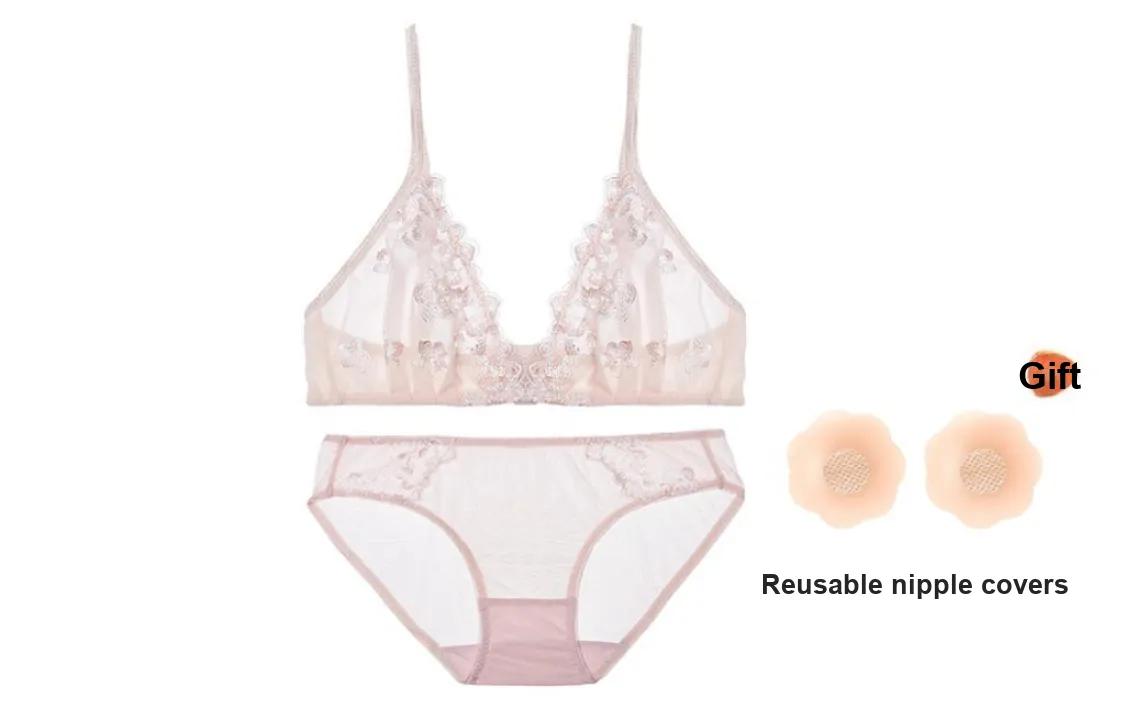 FREELASS Underwear Set Women's Free Breast Petal 1 Pair Light Pink