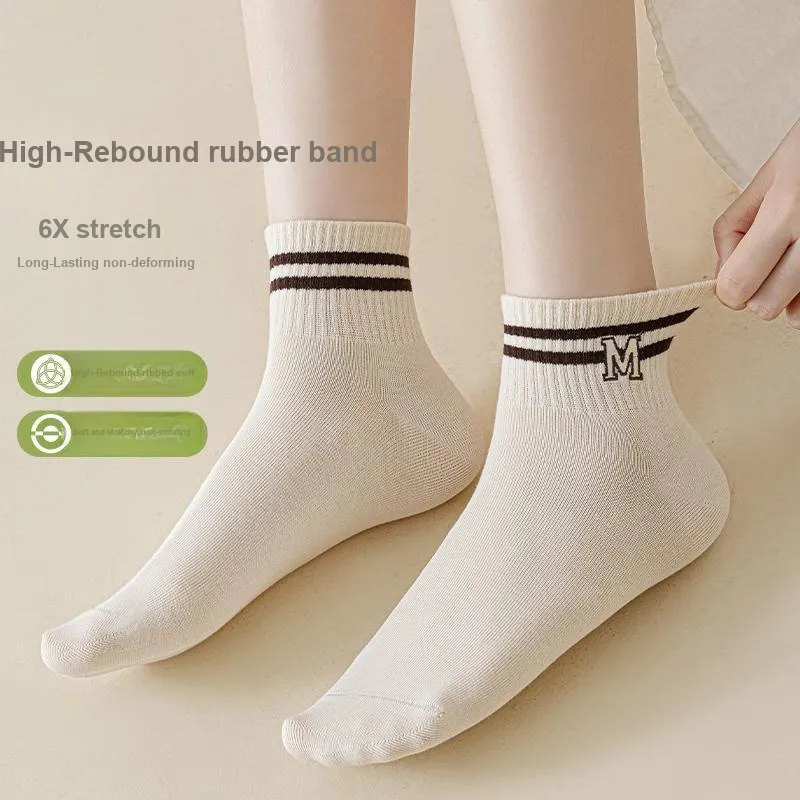 MIIOW Mid Calf Socks Women's 5 Pack-5
