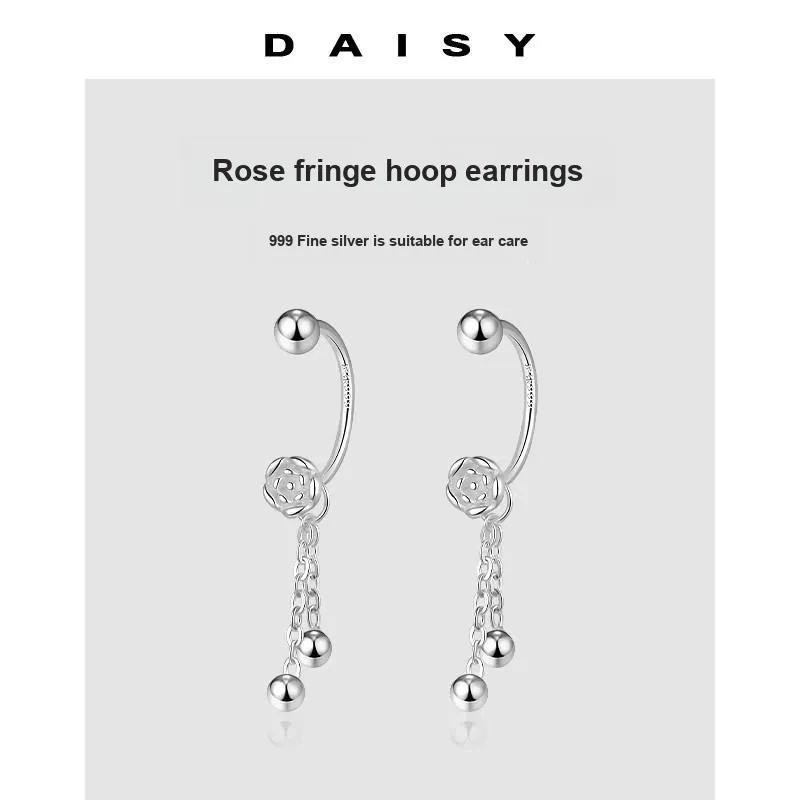 Daisy Dream 999 Fine Silver Earrings Women's-4