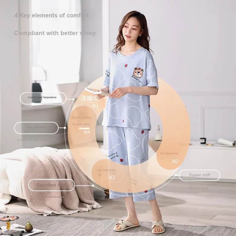 GOSO Pajama Set Women's Light Blue-1