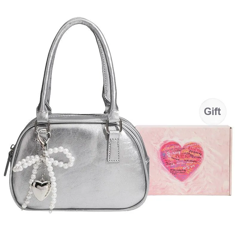 DCLOUD PU Shoulder Bag Crossbody Bag Women's Silver