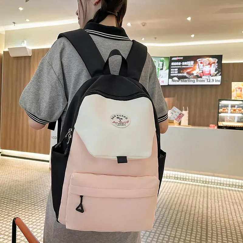 WICKBUEN Nylon Backpack Women's Gray/Black/Coffee-7