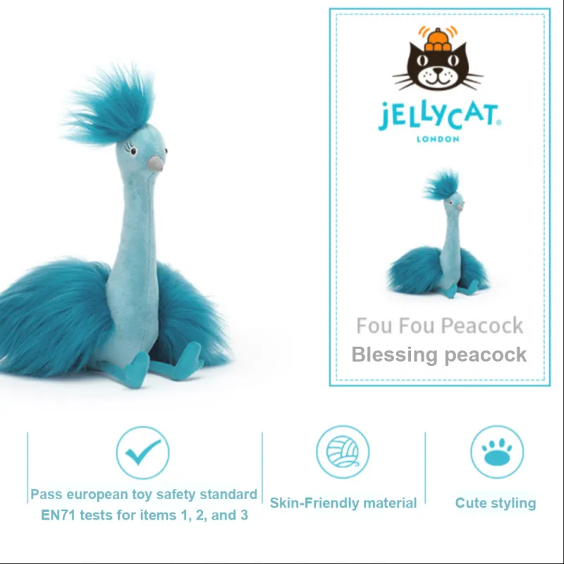 JELLYCAT Fou Fou Peacock Plush Toy-3