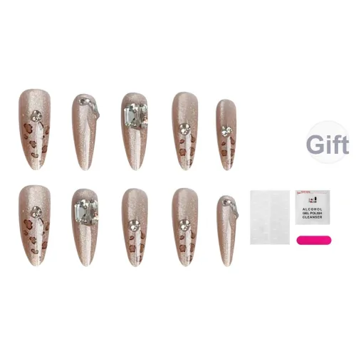 JIABITU Wild leopard С рисунком съемный дизайн для ногтей мягкий на ногтях длинный заостренный однотонный мятый кокетливый