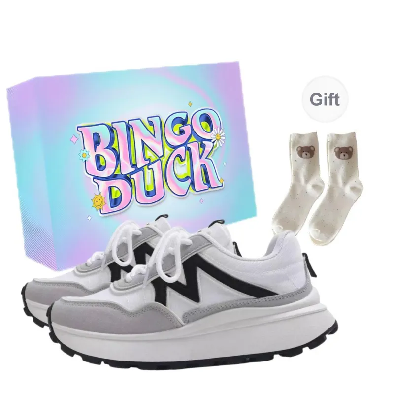BINGO DUCK Coverage Lightweight Cushioning Low Top Chunky Sneakers Women's-2