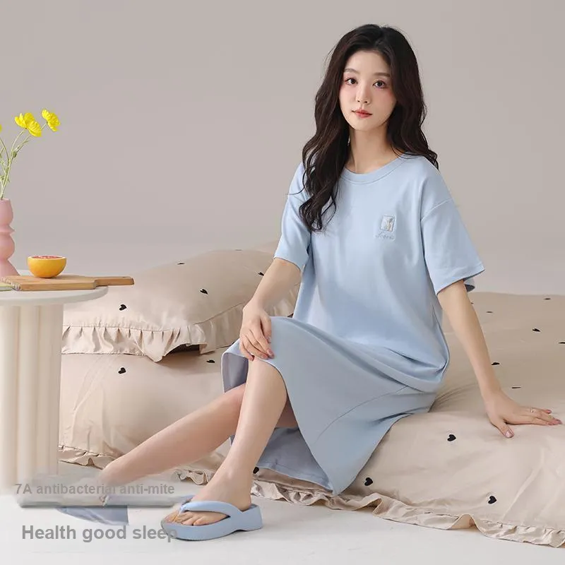FENTENGCARE Nightgown Women's Sky Blue-5
