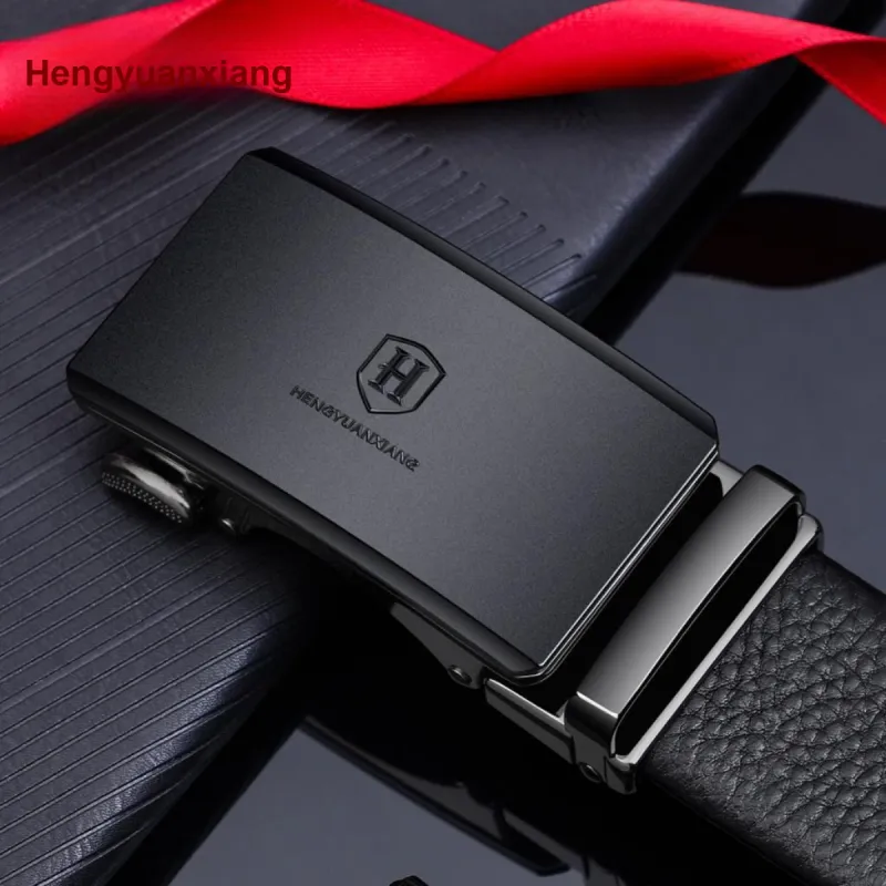 H YXIANG Cow Leather Belts Men's 3.5cm-3