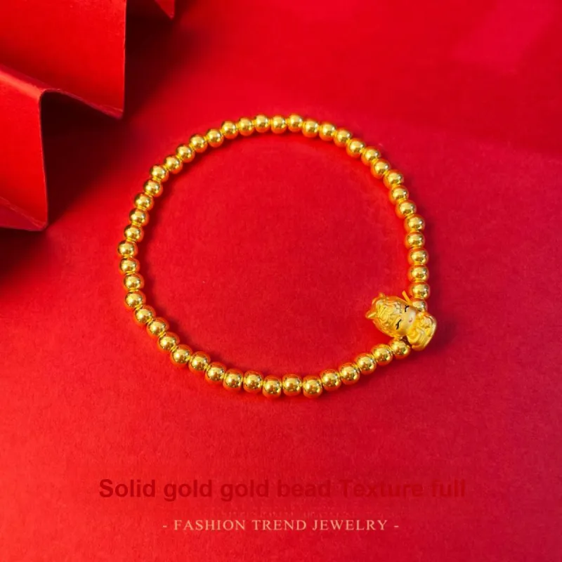 Love Samantabhadra Light Bead Samantabhadra Light Bead # Good Luck 999 Solid Gold Fixed Price Gold Bracelet Women's-4