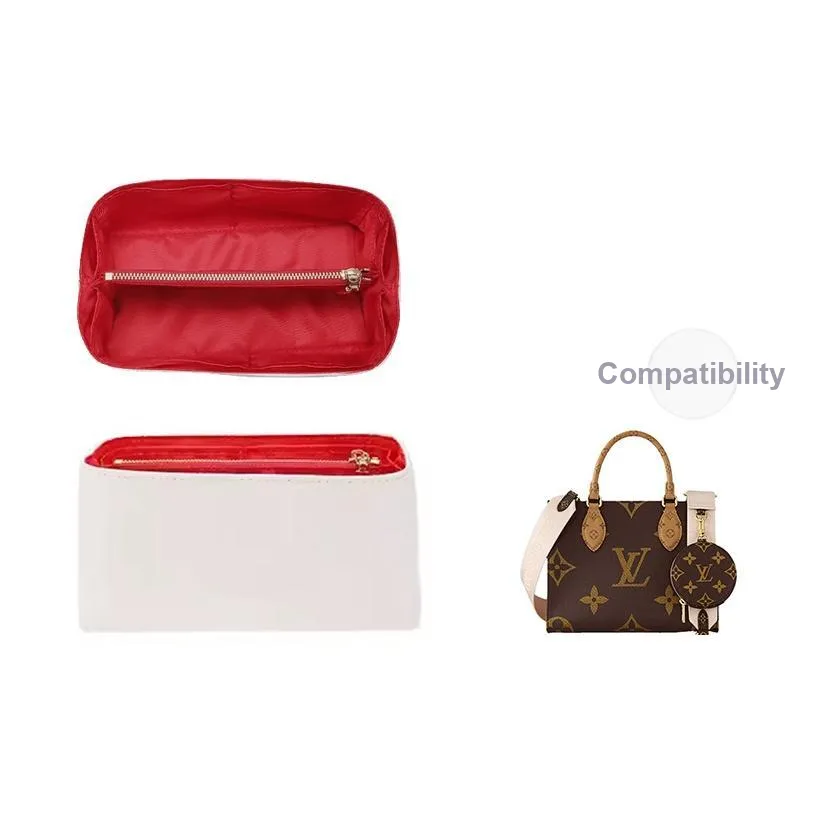 DuPont Paper Nylon Small Size Liner Tote With Storage Compartment Bag Insert And Accessories Strap Women's