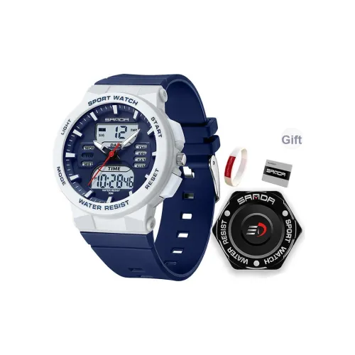Sanda Электронный + Кварц Механизм TPU Ремешок Часы Унисекс Синий Циферблат