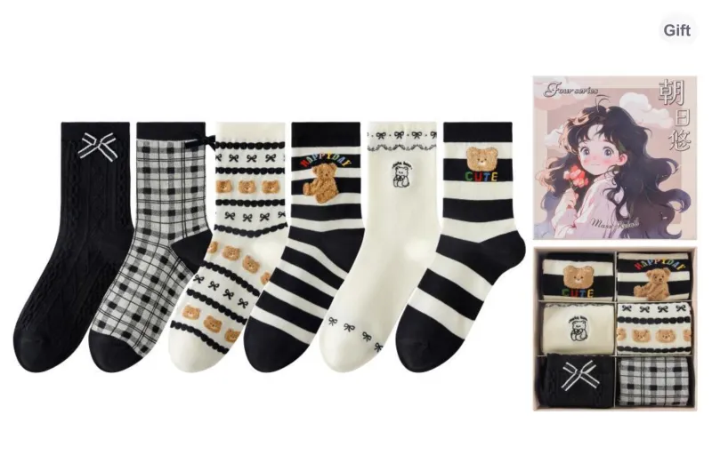 Caramella Mid Calf Socks Women's 6 Pack-10