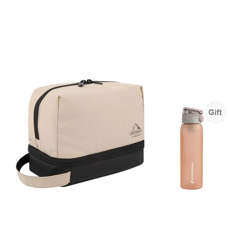 GOX Canvas Sports Single Layer Canvas Bag Toiletry Bag Unisex Ecru Khaki Gray Orange-48