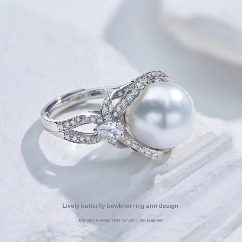 ME LUXE Pearl Ring Classic And Versatile Women's-3