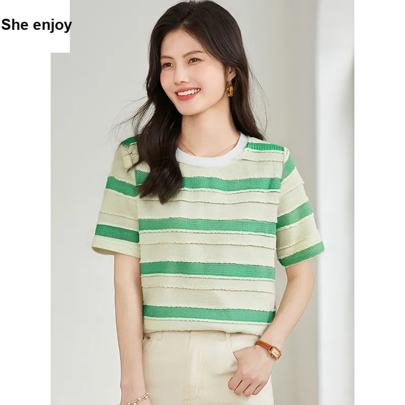 She enjoys T Shirts Women's Green-7