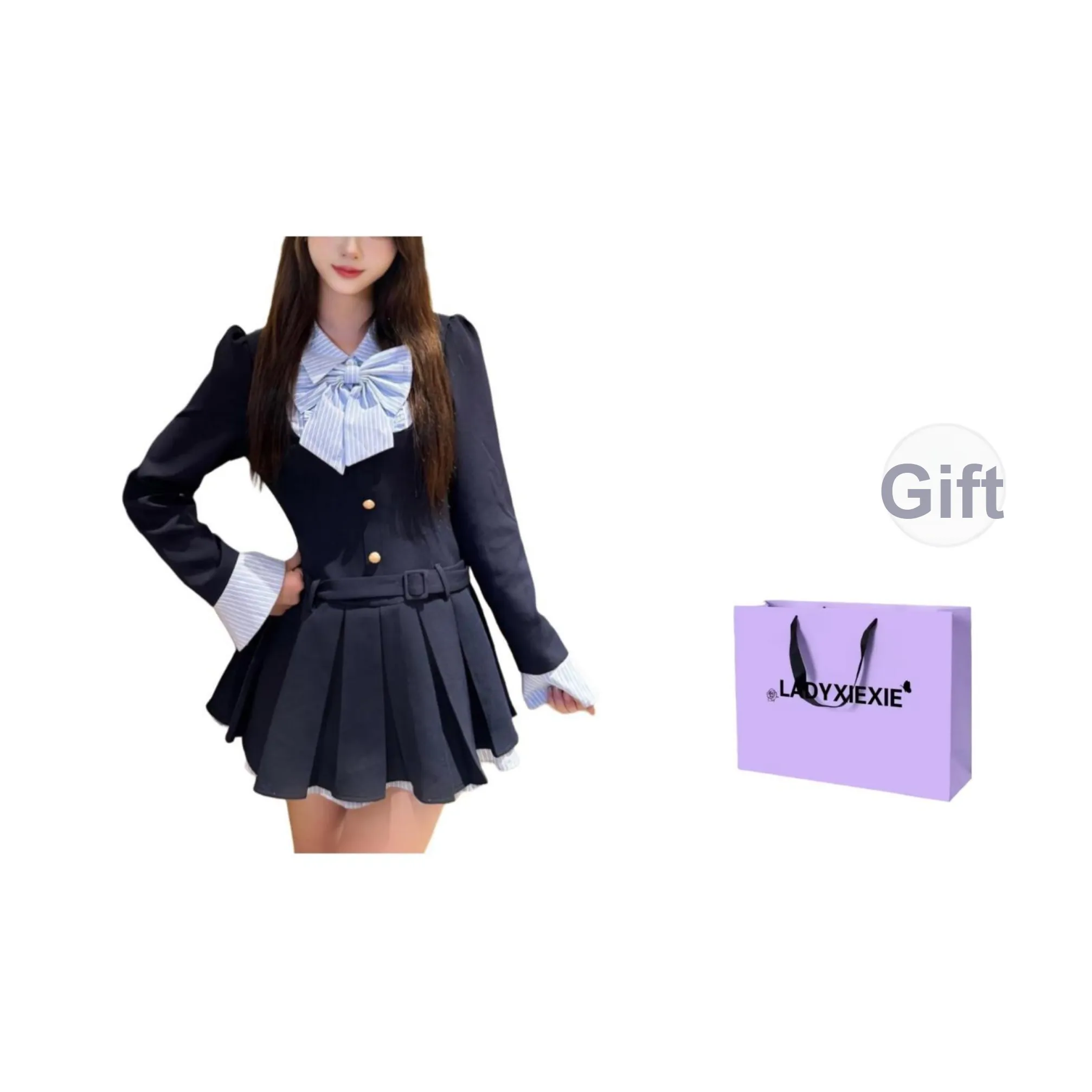 LADYXIEXIE Длинное платье с длинными рукавами женское