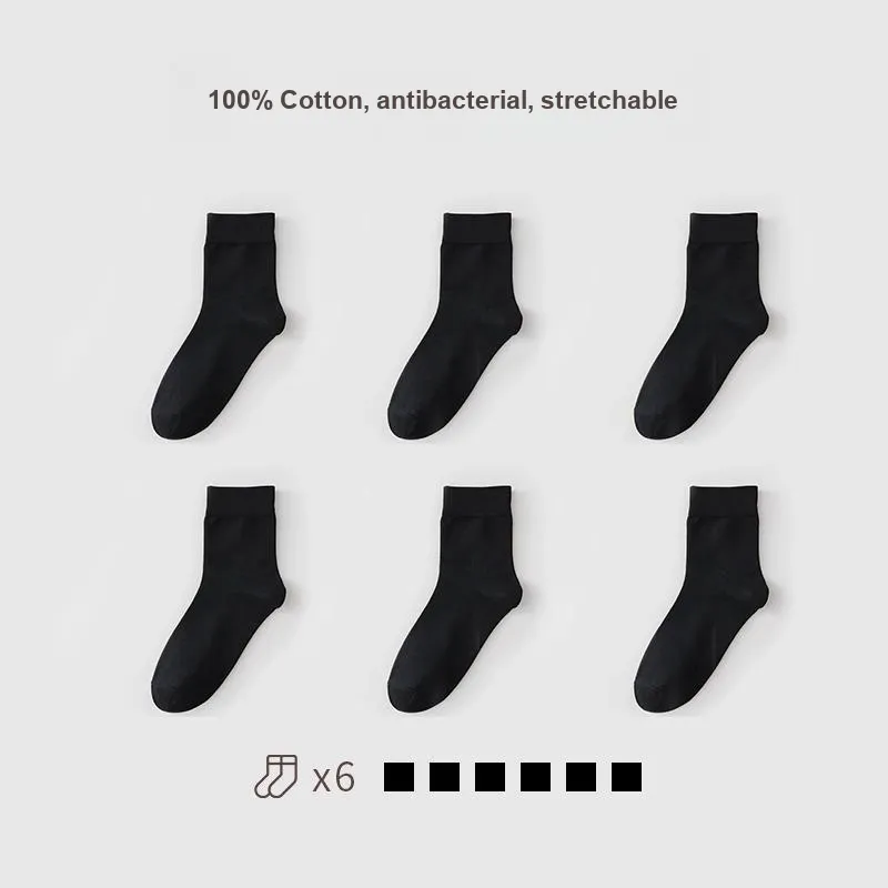 H YXIANG Mid Calf Socks Unisex 6 Pack-1
