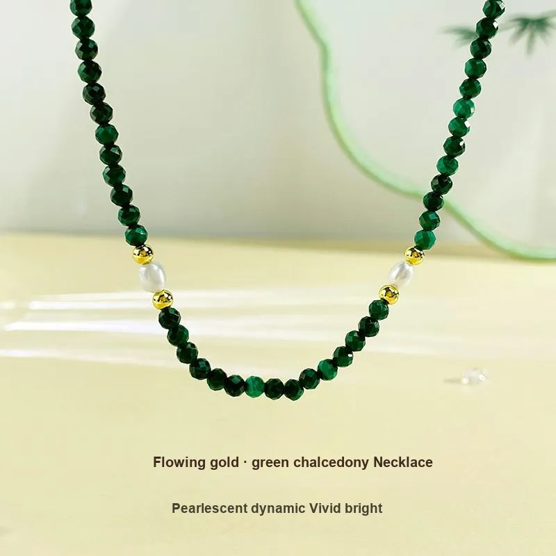 Love Natural Chalcedony Necklaces Women's-1