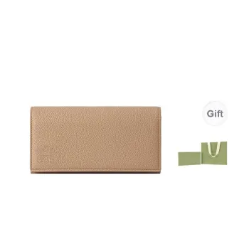 VANESSA HOGAN Cow Leather Long Card Holder, Coin Purse, Wallet Women's Nude Pink