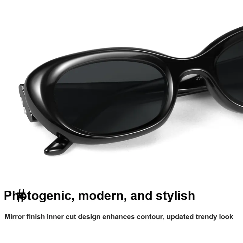 JIGOTT TR/Memory Plastic Oval Sunglasses Unisex-3