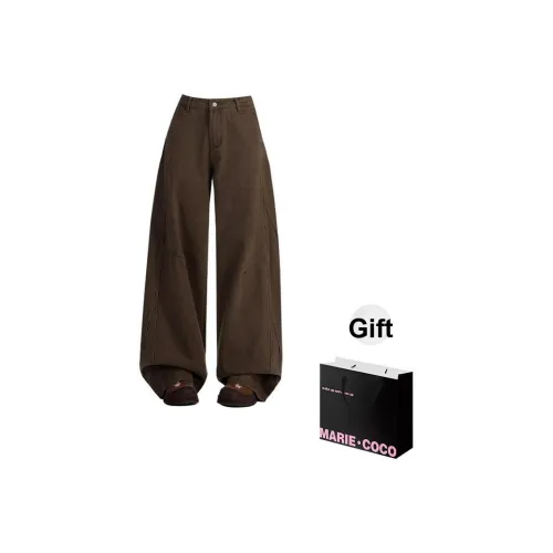 MARIE·COCO Кофейно-зеленые Джинсы Женские Джинсы