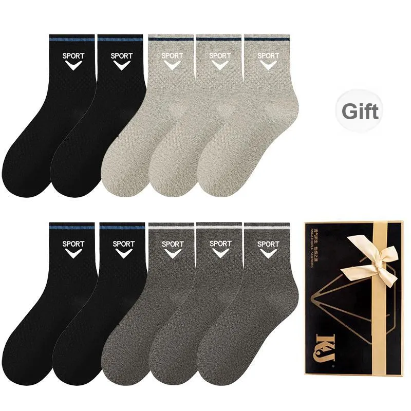 KJ Mid Calf Socks Men's Box Of 10 Packs Mixed Color-7
