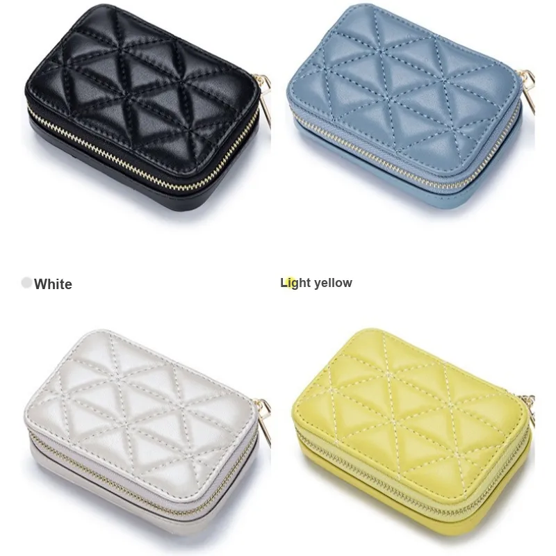 QEEDNS Fashion Diamond Pattern Small Portable Mini Style Makeup Bags-1