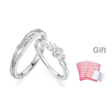 999 Fine Silver Rose Story Couple Rings