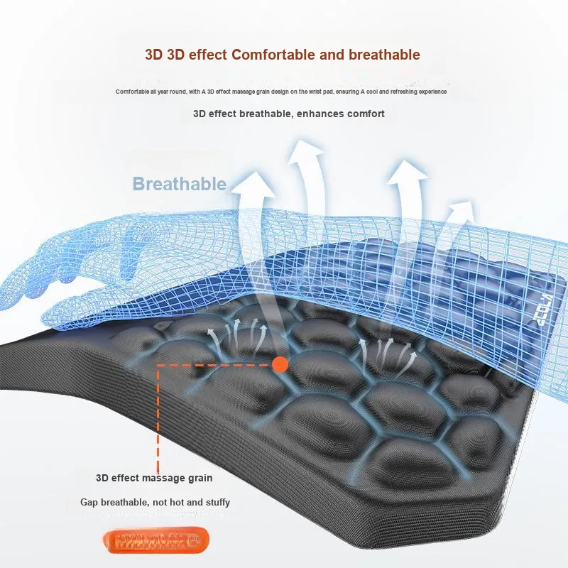 ECOLA Lycra Memory Foam Ergonomic 3D Effect Wrist Brace Mouse Pad EZ5BK-2