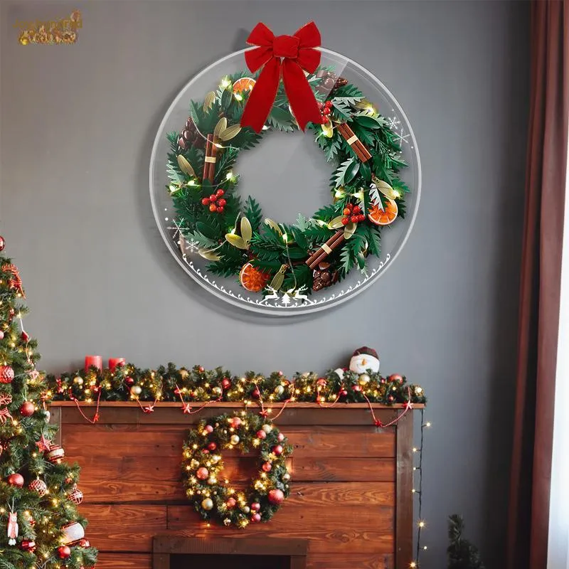 LIGHT YOUR BRICKS LeiYiBai Compatibility Building Block 10340 Christmas Wreath Wall Photo Frame Model Accessories-4