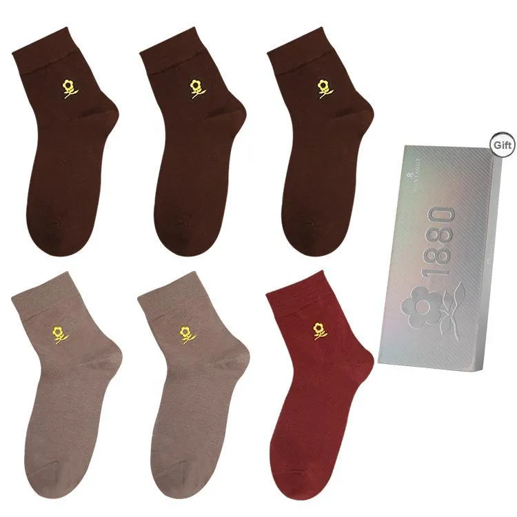 Montagut Knee High Socks Men's Gift Box Of 6 Doubles-17