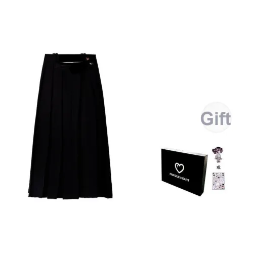 FRAGILE HEART Повседневный Длинный Юбка Женские Черный