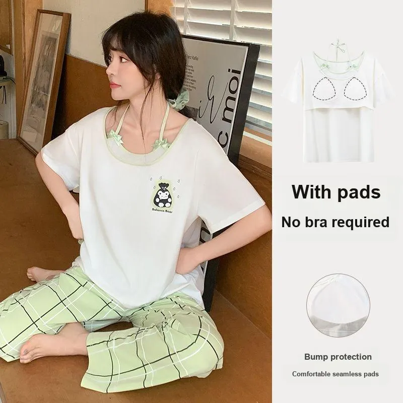XISHE Pajama Set Women's Light Green-1