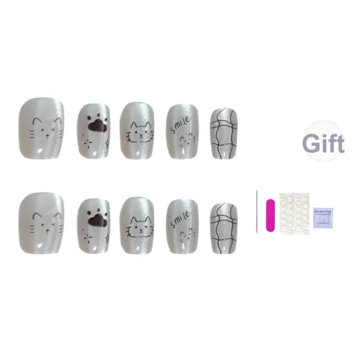 JIABITU Милый щенок Съемный Nail Art Искусственный ногтевой с короткой лестницей смешанный цвет эффект смужки милый