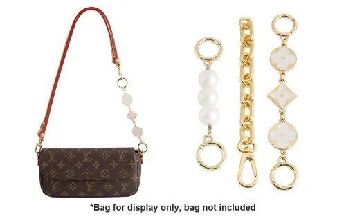 Luxury Care Artisan Workshop Faux Pearl Decoration Bag Strap Women's Gold