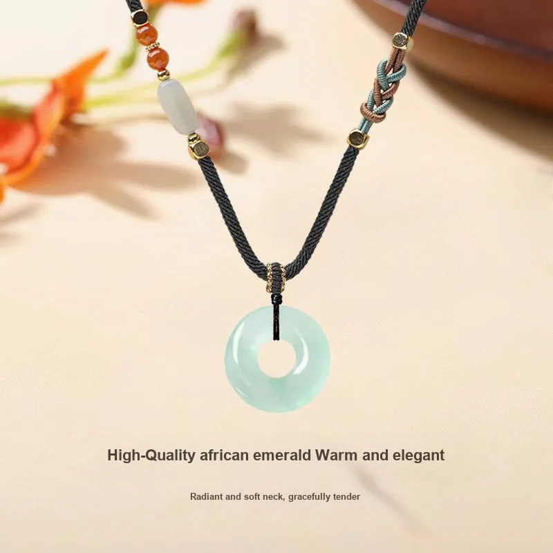 MISS TOOYA African Emerald Necklaces Unisex-2