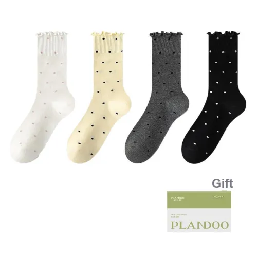 PLANDOO Mid Calf Socks Women's Shopping Bag 4 Pack